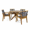 5 Piece Acacia Wood Outdoor Dining Set Z36718