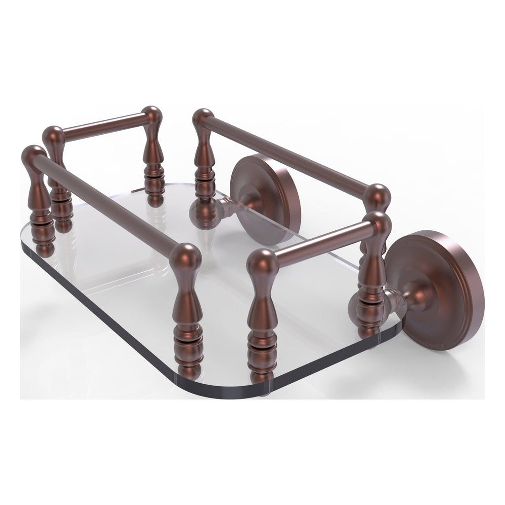 Antique Copper Wall Mounted Glass Guest Towel Tray D49588