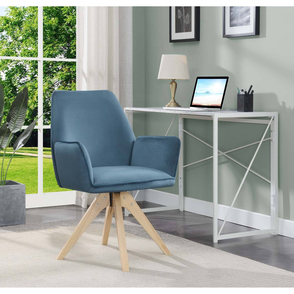 Velvet Blue Swivel Accent Chair Y554262