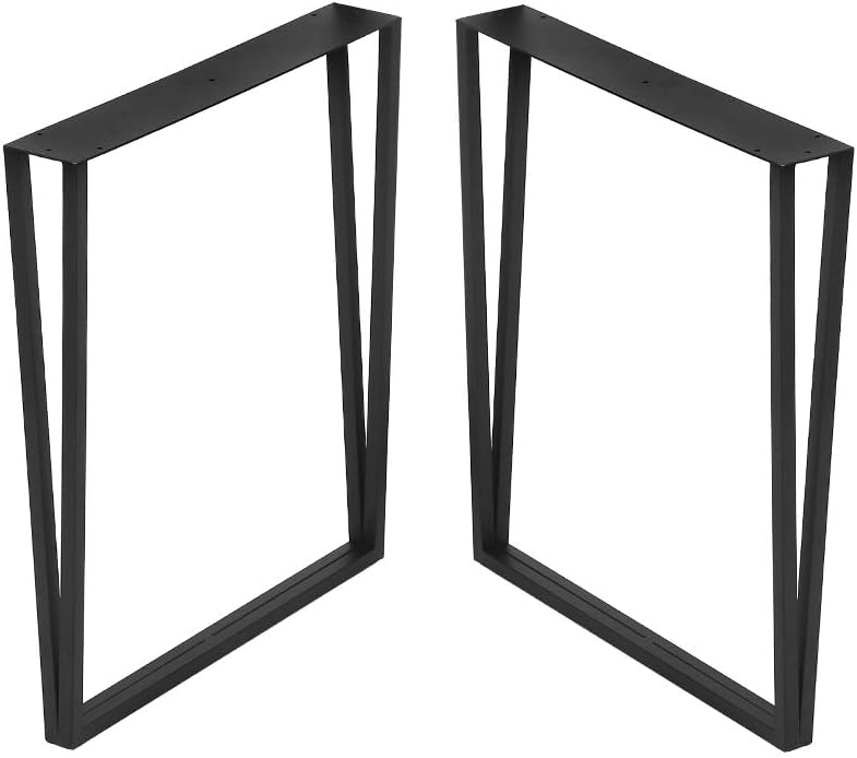 28” Height 18” Wide Black Metal Table Legs 2 PCS S973