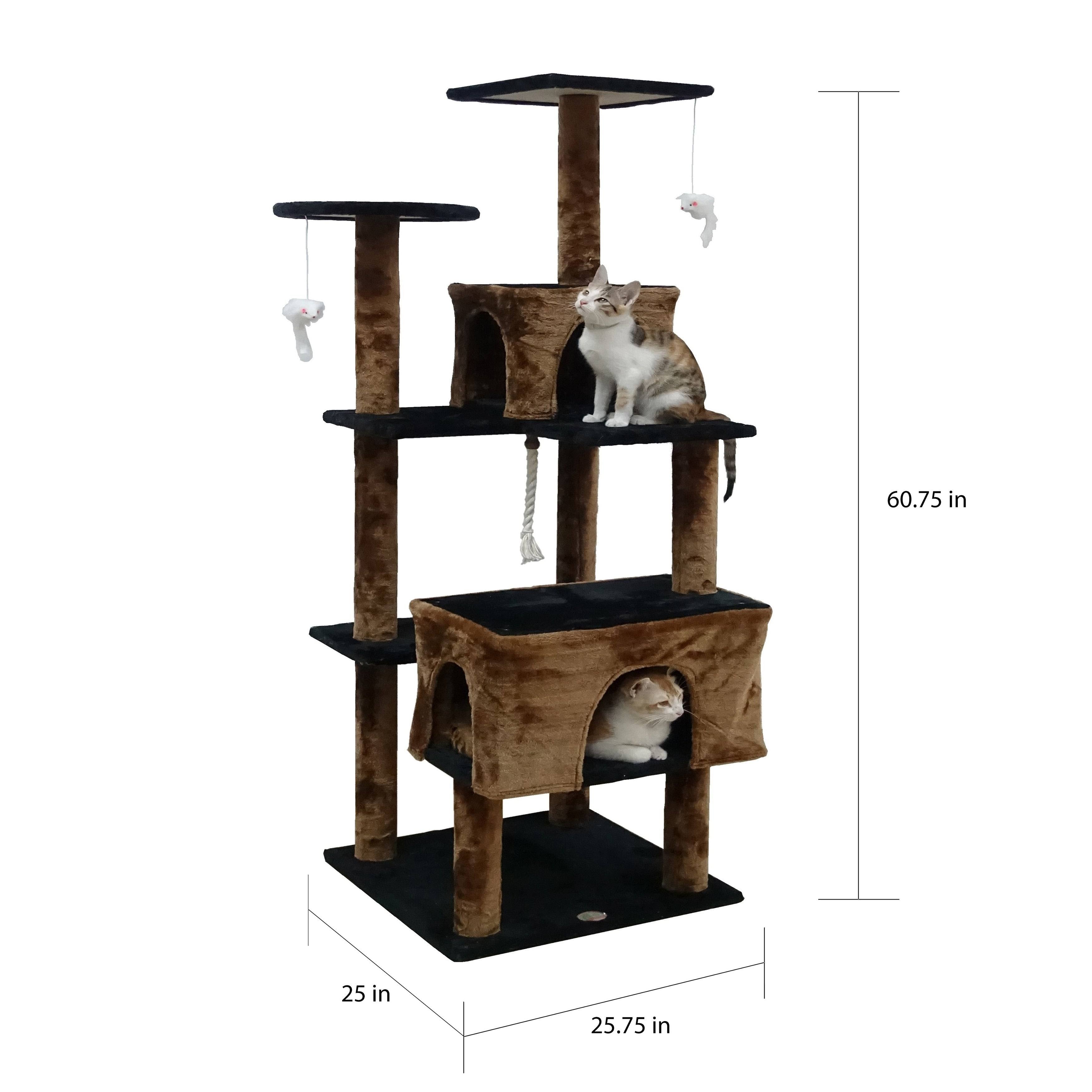 61-inch Cat Tree Beige Brown P207232