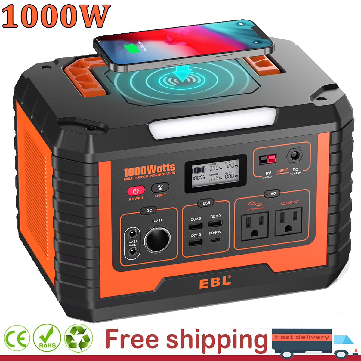 1000W Portable Solar Power Station V864710