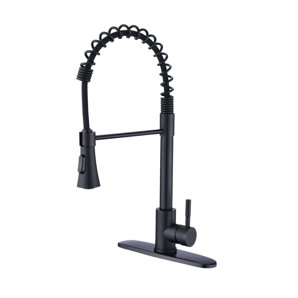 Black Kitchen Sink Faucet with Deck Plate V5947