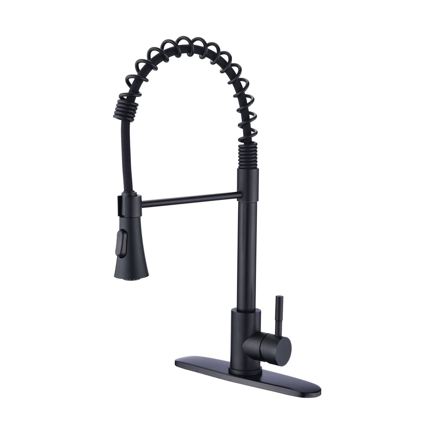 Black Kitchen Sink Faucet with Deck Plate V5947