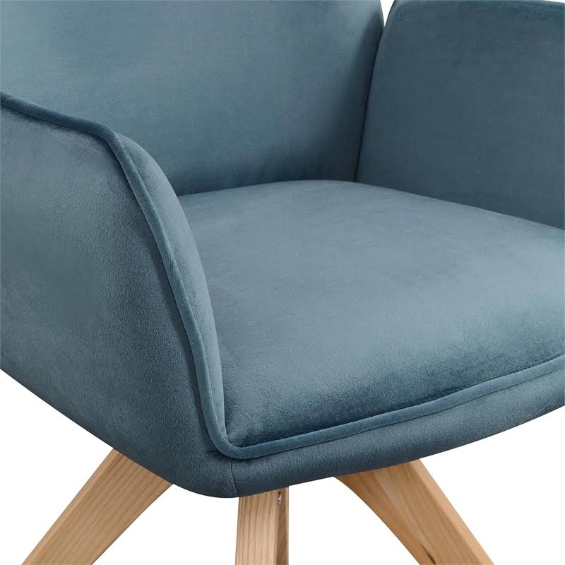 Velvet Blue Swivel Accent Chair Y554262
