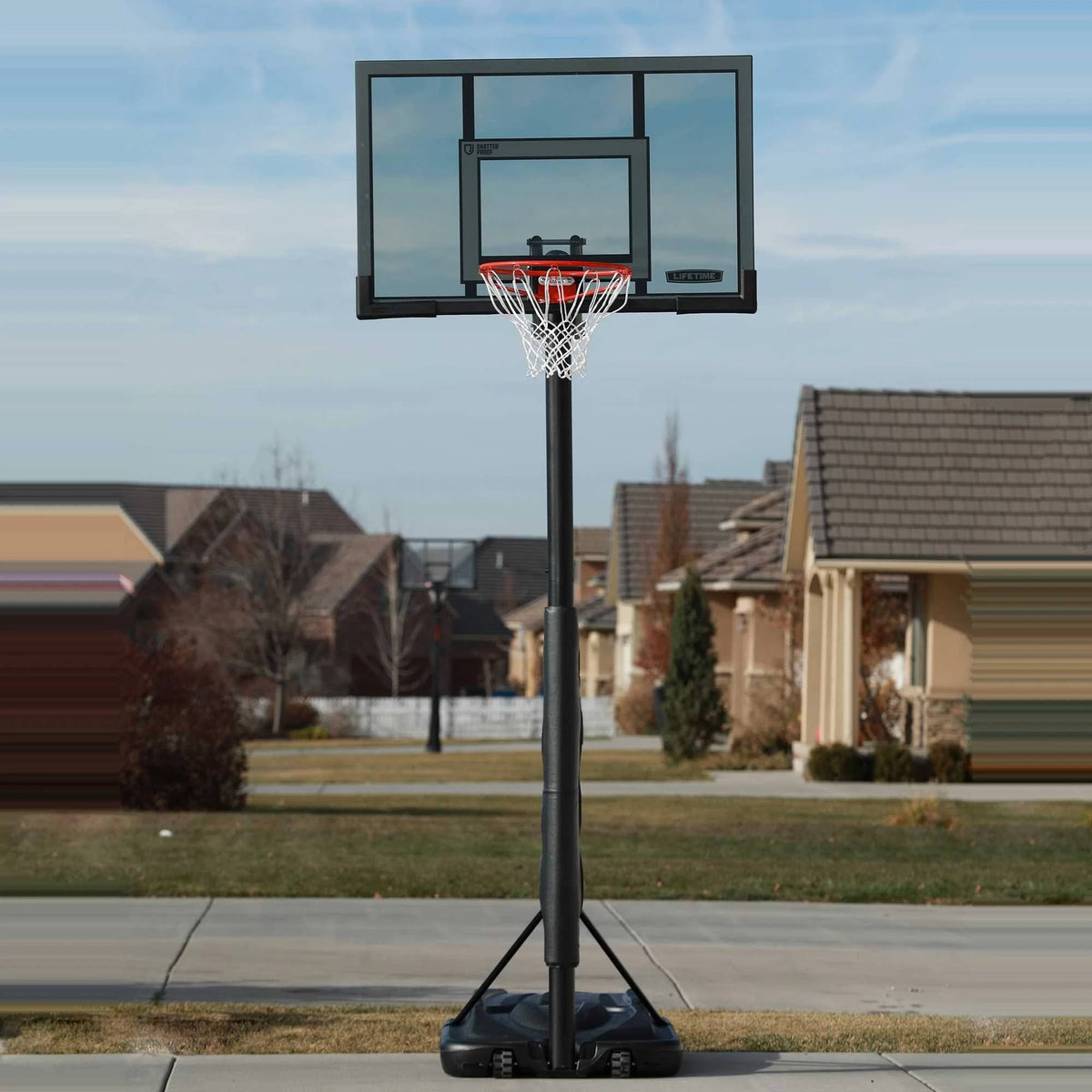 Adjustable Portable Basketball Hoop 52-inch Polycarbonate O721025