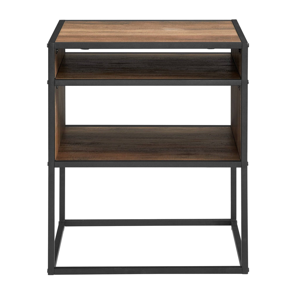 Dark Walnut Open-Shelf Side Table D72396