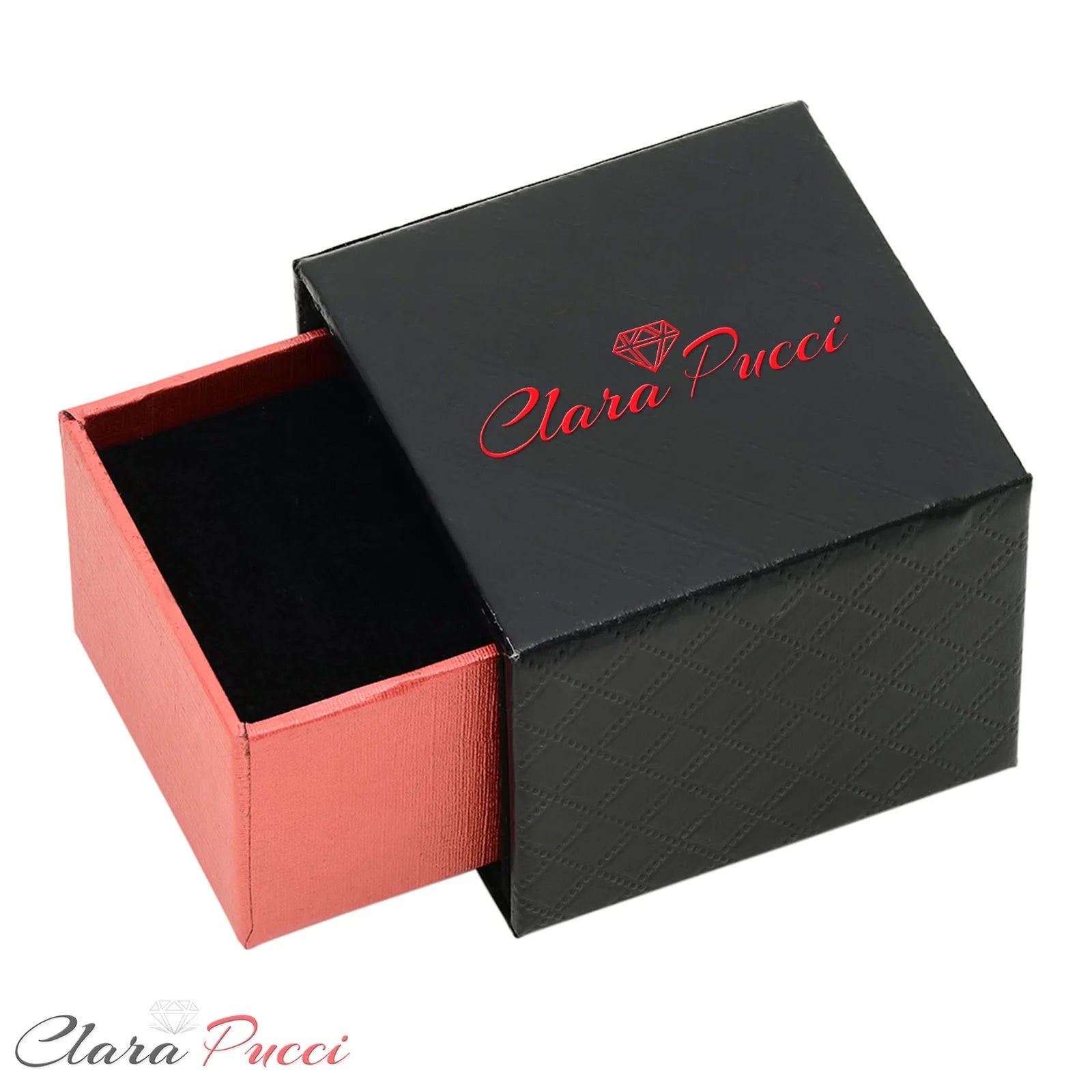 Princess Cut Red Natural Garnet 18k White Gold Ring Band Set Size 3.5 V5468