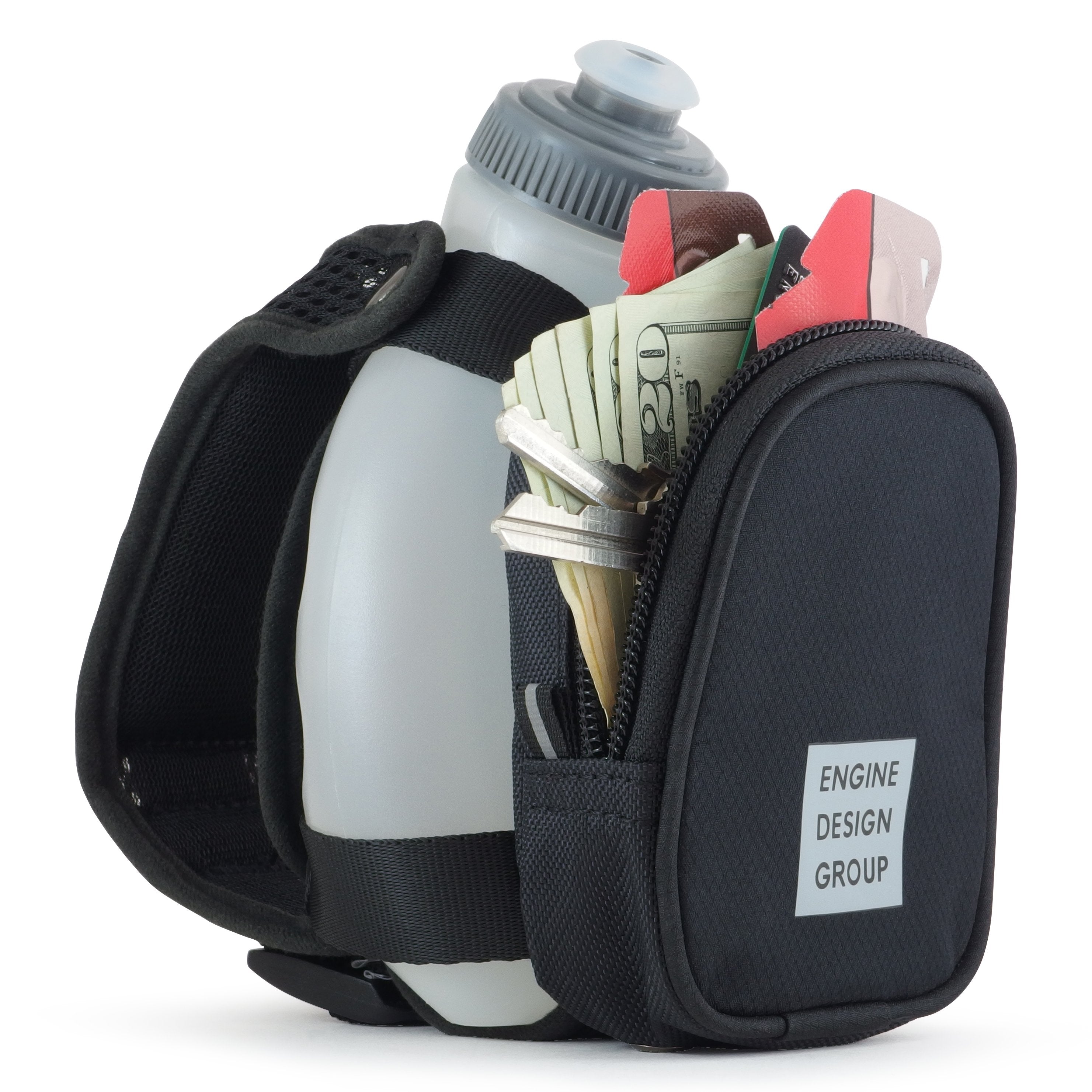 10 oz Handheld Water Bottle with Zippered Pocket V32566