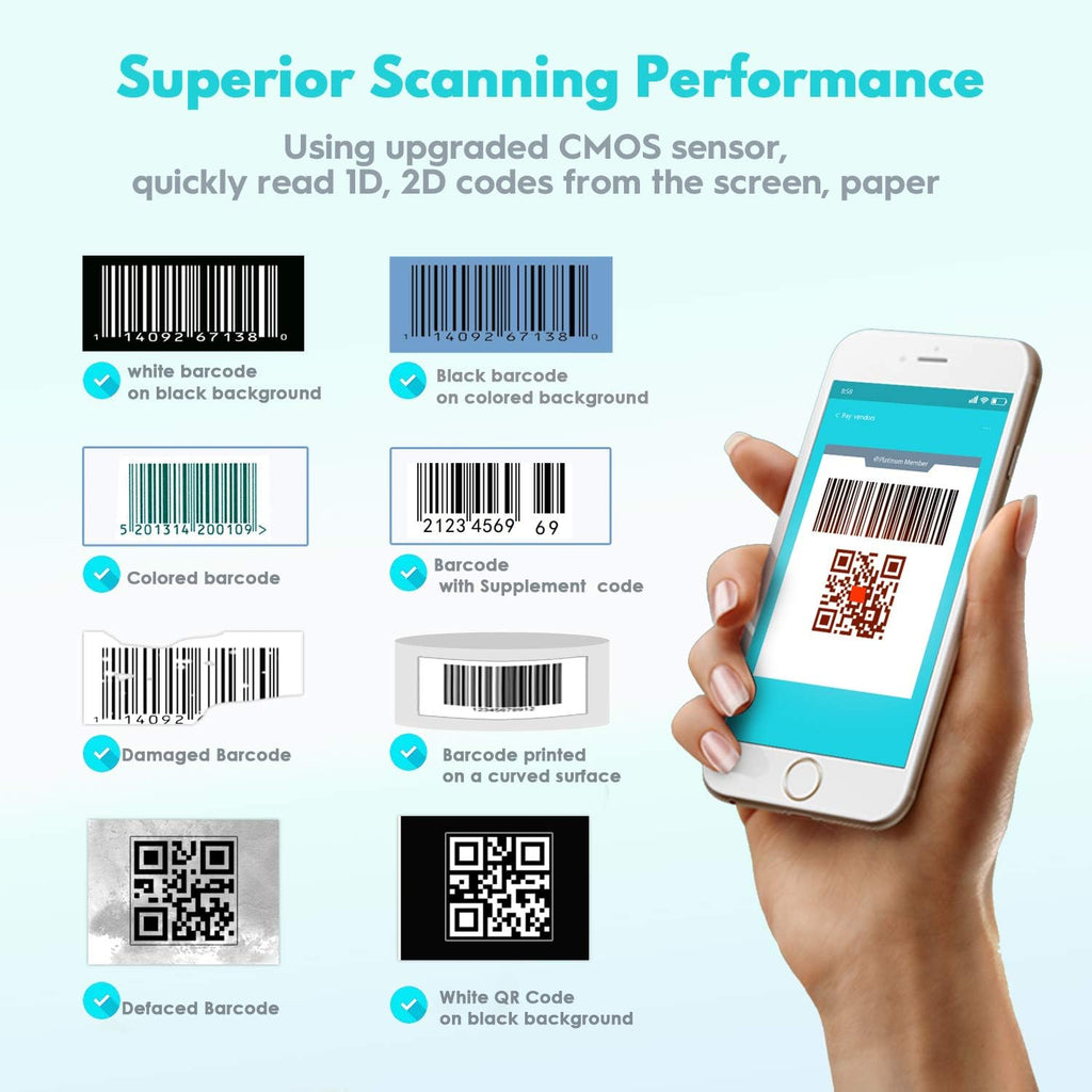 2D Wireless Barcode Scanner with Stand B50019