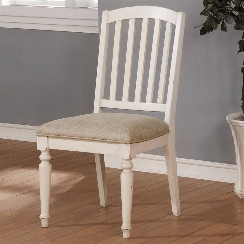 Antique White Wood Side Chair (Set of 2) E280