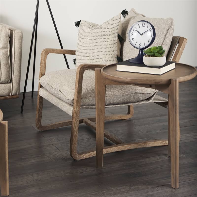 Brown Solid Wood Accent Table O961