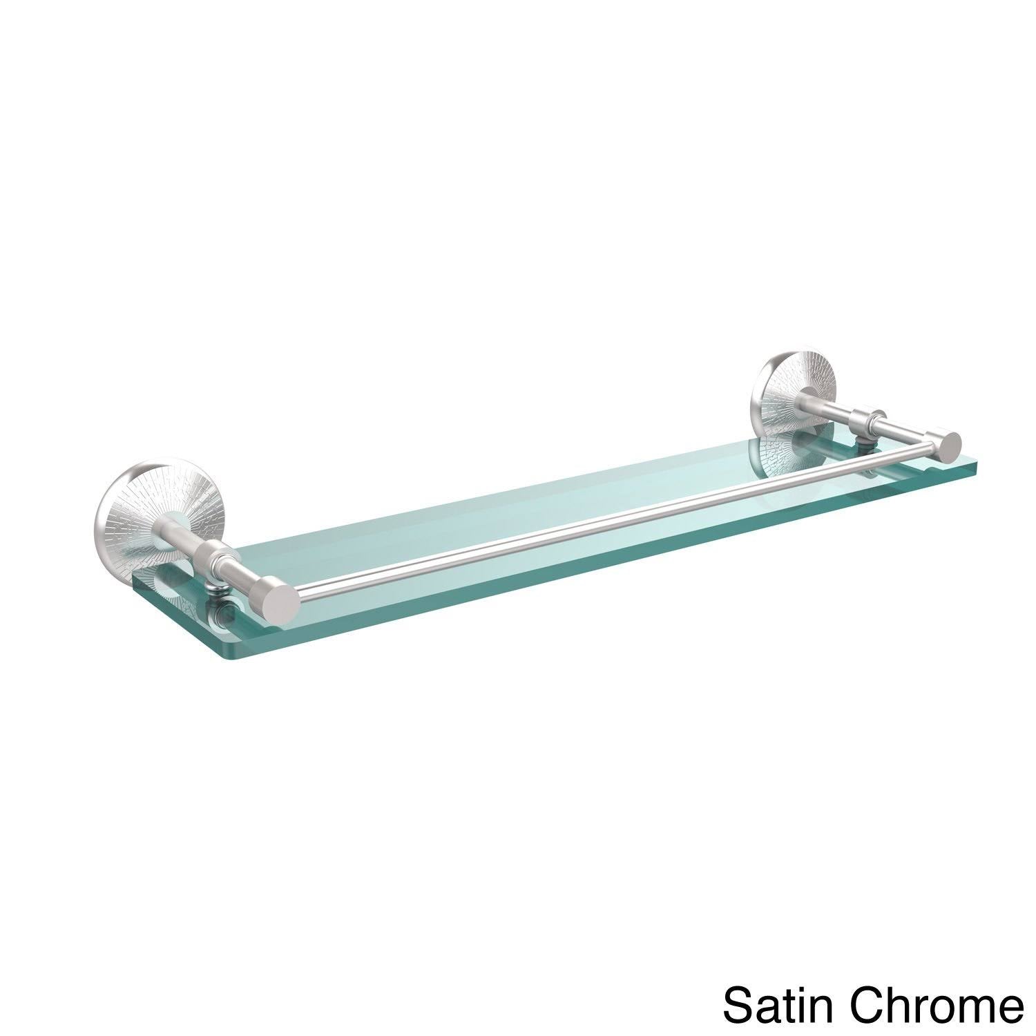 22-inch Tempered Glass Shelf with Gallery Rail Antique Pewter G741