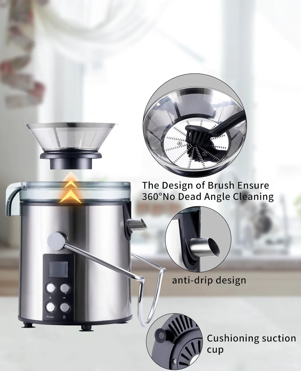 3" Feed Chute Centrifugal Juicer with Stainless Steel Filter J8267