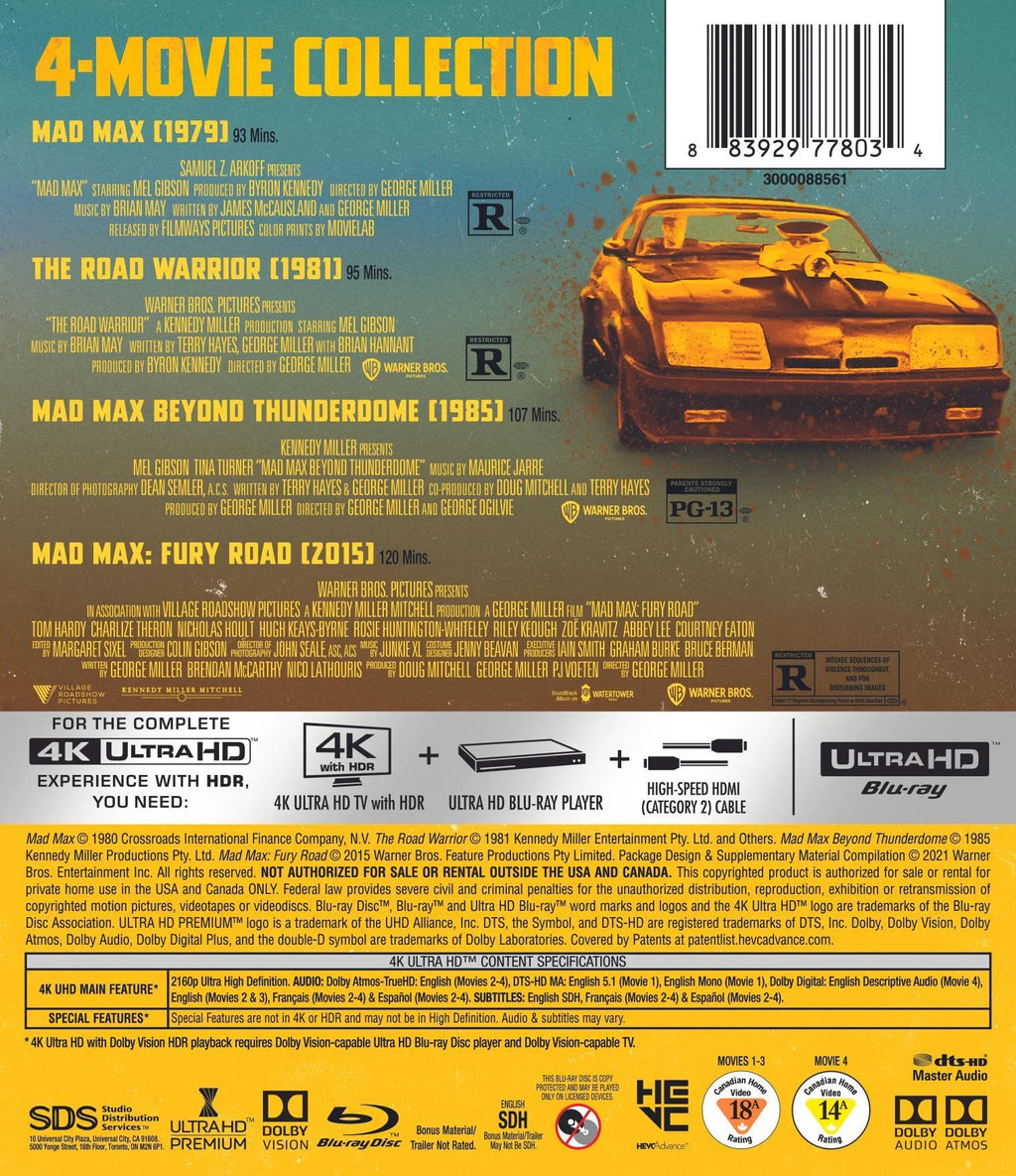 4K Ultra HD Mad Max Anthology U375