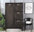 Industrial Steel Storage Cabinet with Shelves and Hanging Rod V440221