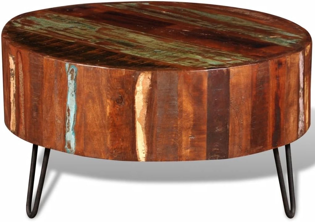 Solid Reclaimed Wood Round Coffee Table H103