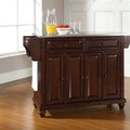 Kitchen Island with Stainless Steel Top Vintage Mahogany P40834