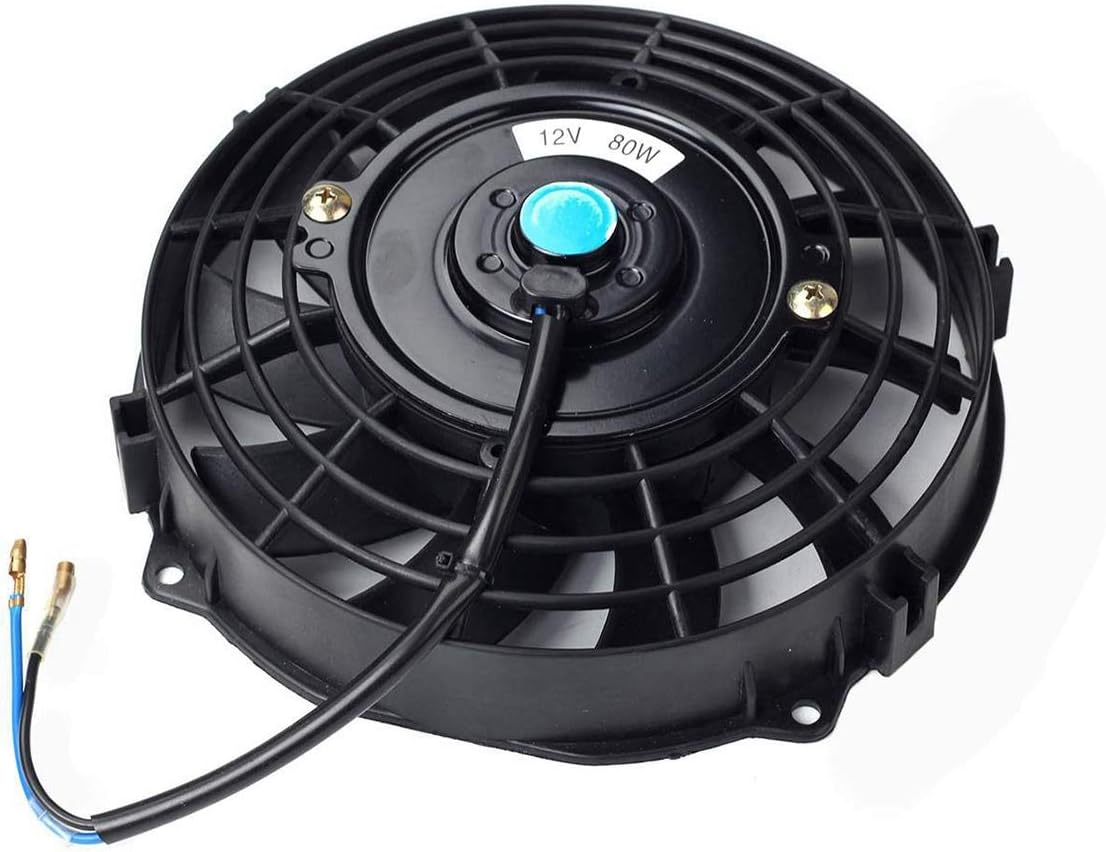 15-1/2" Oil Cooler 7" Black 10 Blades Cooling Fan Kit Radiator Transmission Aluminum Pack of 2 S24754