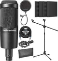 Cardioid Condenser Microphone Bundle with XLR Cable, Pop Filter, Mic Stand, and Acoustic Wedges K780024