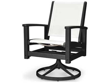 Textured Black Swivel Rocking Chair D345