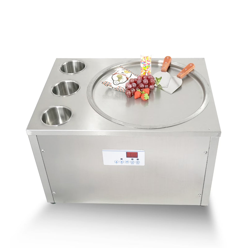 18'' Round Ice Pan Ice Cream Roll Machine, 3 Tanks X8456