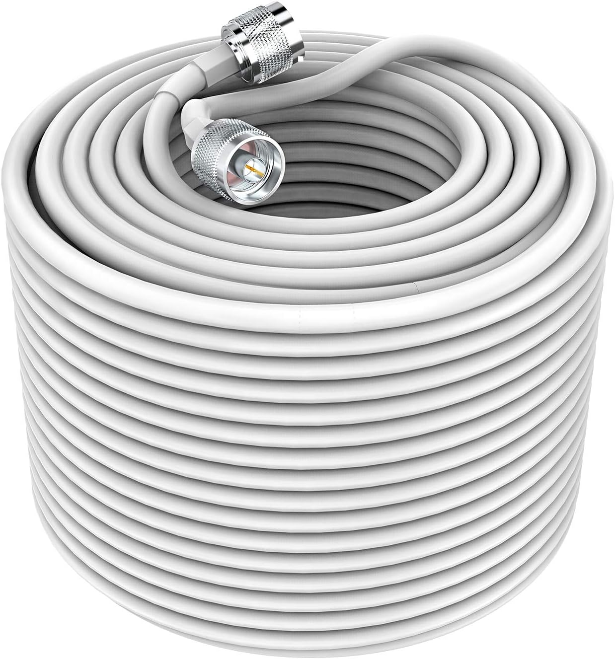 100 ft Low-Loss Coaxial Extension Cable, N Male to N Male, 50 Ohm, 5D-FB Pure Copper V439