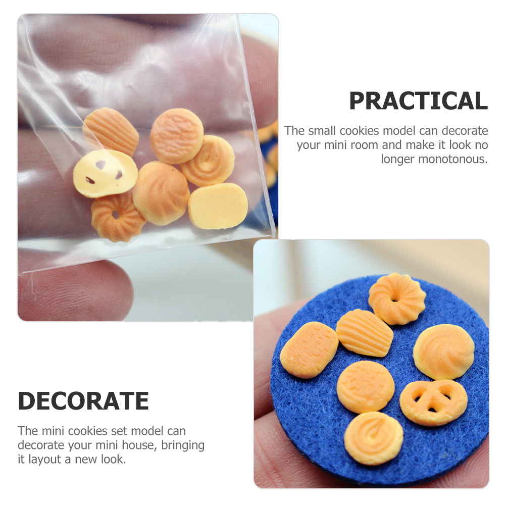 14 Pcs Dollhouse Mini Danish Cookies Decor Accessories V177