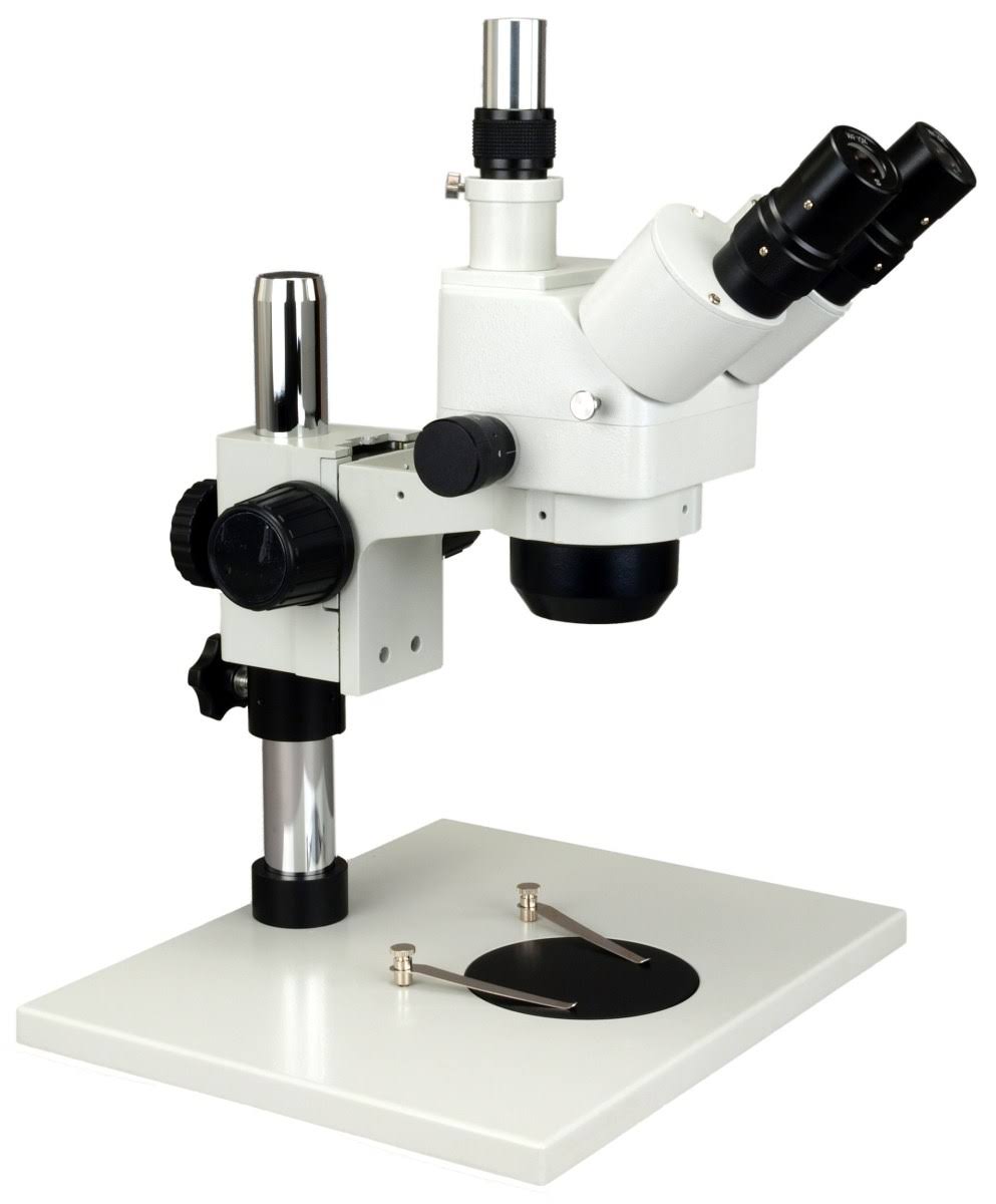 Trinocular Zoom Stereo Microscope with 0.5X Auxiliary Lens and 56 LED Ring Light B24133