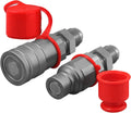 1/2" Body ISO 16028 Flat Face Hydraulic Quick Connect Couplers, 5/8″ JIC Thread, Pack of 2 P38526