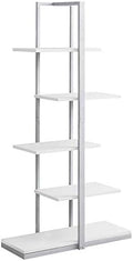White 5 Shelf Metal Bookcase U4379