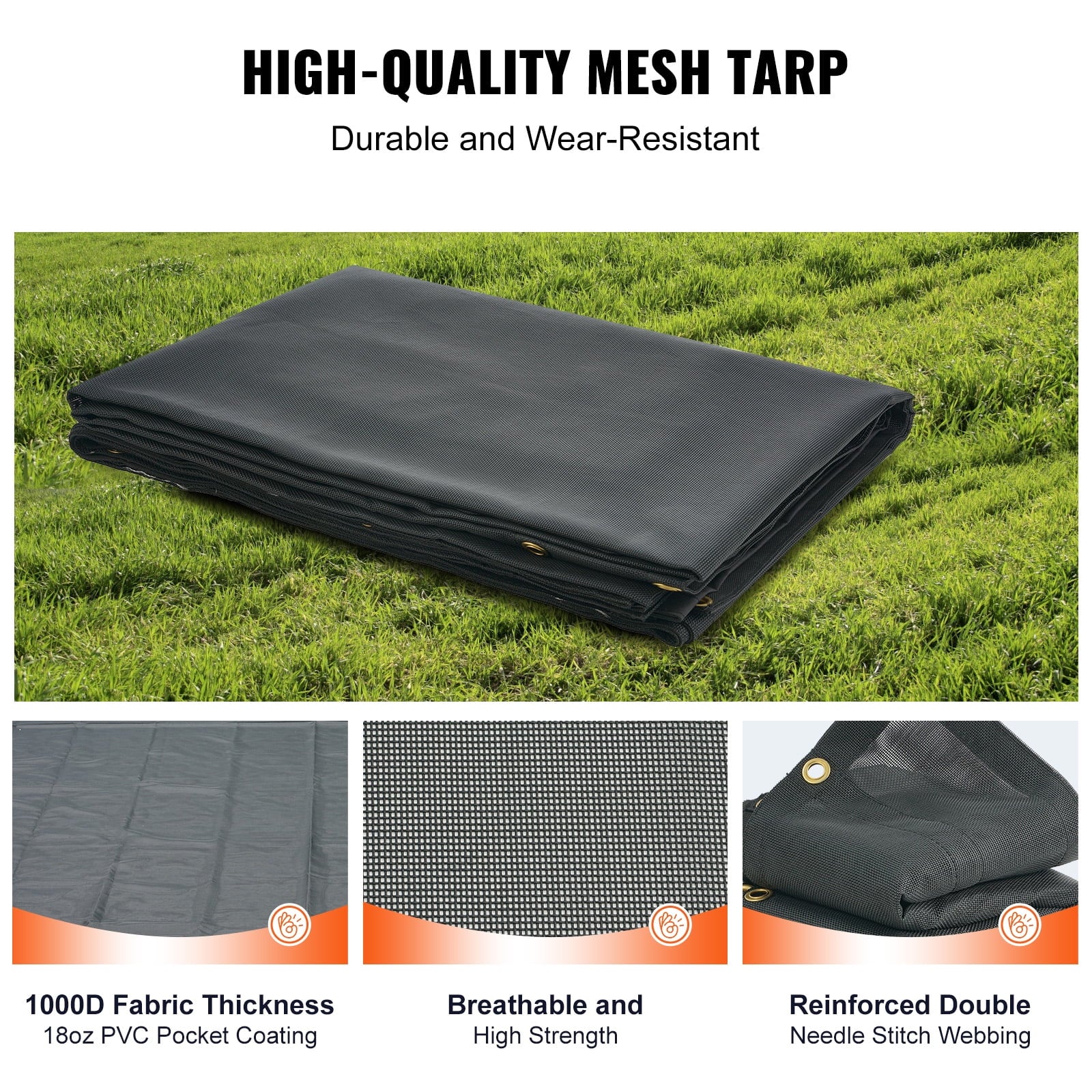 8 x 18 ft PVC 18oz Dump Truck Tarp Mesh Tarp S269