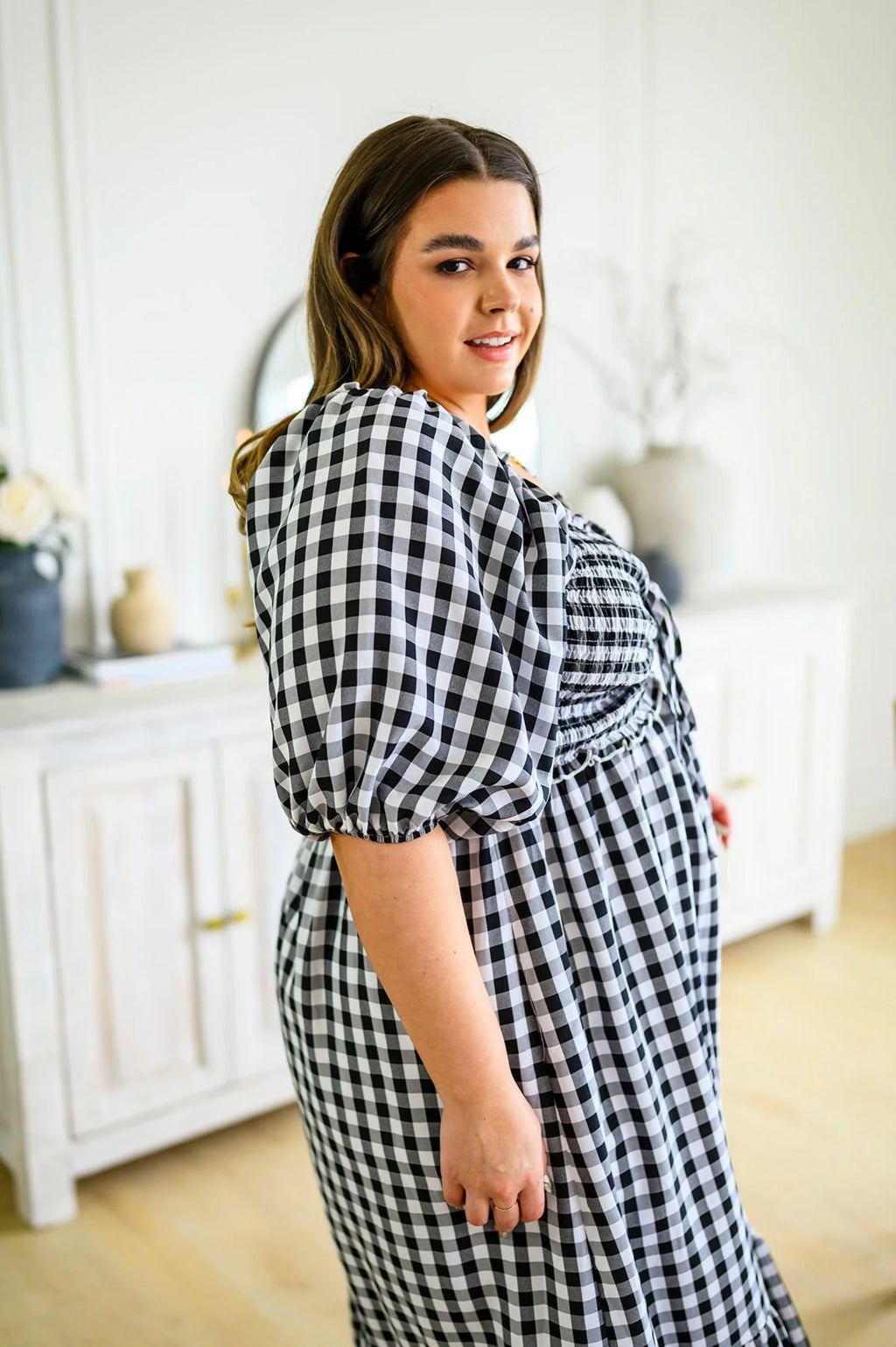 Gingham Midi Dress K796467