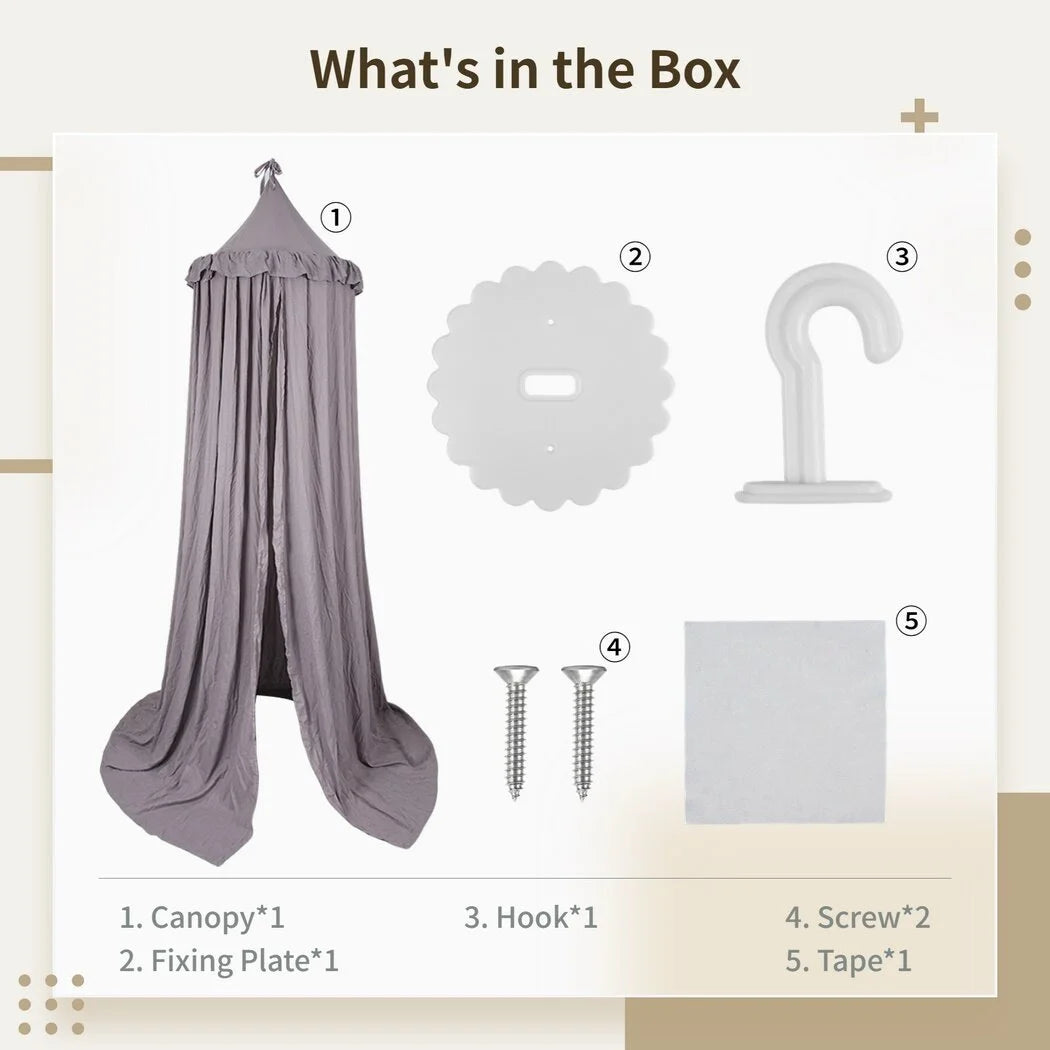 Grey Hanging Frills Ceiling Canopy B631